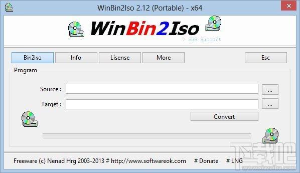 WinBin2Iso,WinBin2Iso Portable x64位,光盘镜像转换工具,镜像转换